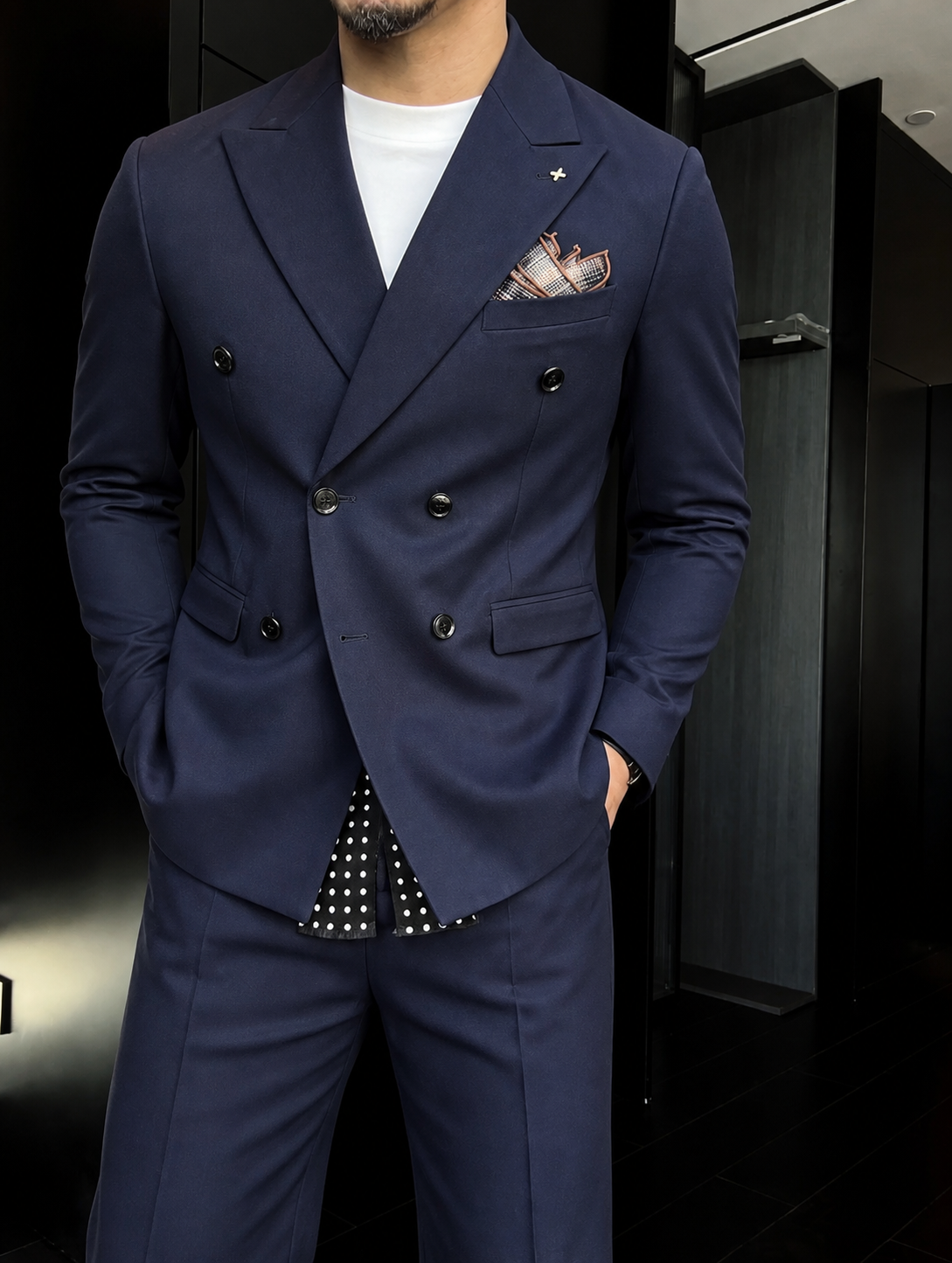 Men's Casual Suit Set – Slim-Fit, Stylish Double-Breasted Suit (Suitable for Grooms and Wedding Attire)