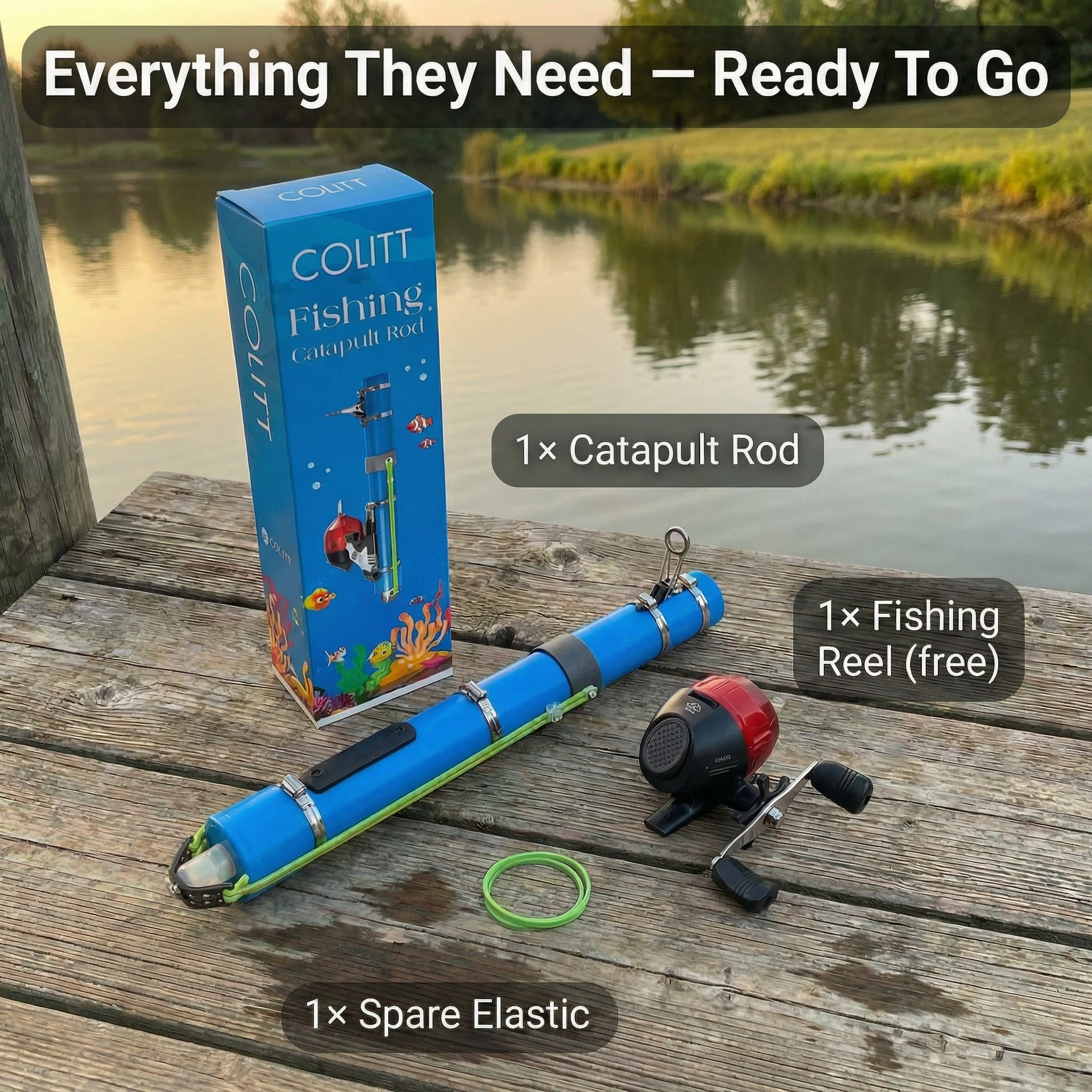 Catapult fishing rod + reel kit