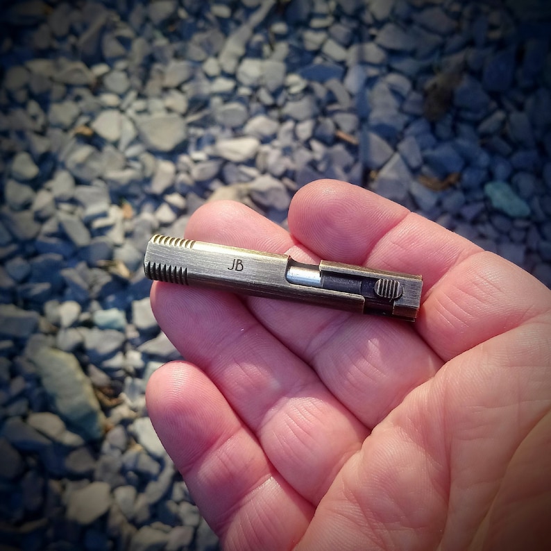 Brass retro mini bolt action pen - Writing tool. Golf scorecard pen. EDC, pocket carry. Camping kit gift.