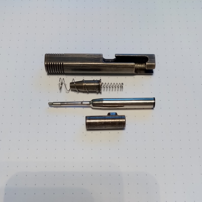 Brass retro mini bolt action pen - Writing tool. Golf scorecard pen. EDC, pocket carry. Camping kit gift.