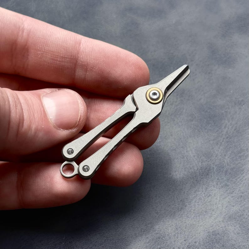 Titanium Mini Scissors with Clip – Portable EDC Grooming Tool for Nose Hair & Eyebrows, Keychain Gift for Him