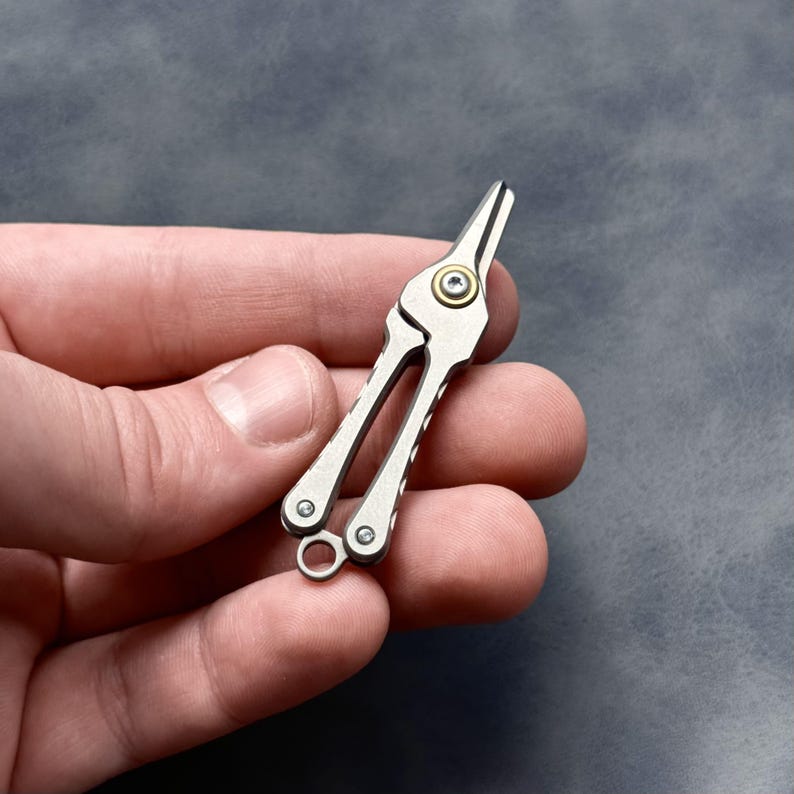 Titanium Mini Scissors with Clip – Portable EDC Grooming Tool for Nose Hair & Eyebrows, Keychain Gift for Him