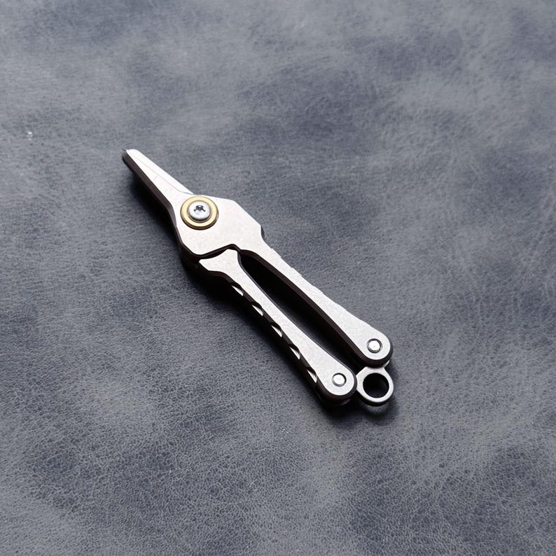 Titanium Mini Scissors with Clip – Portable EDC Grooming Tool for Nose Hair & Eyebrows, Keychain Gift for Him