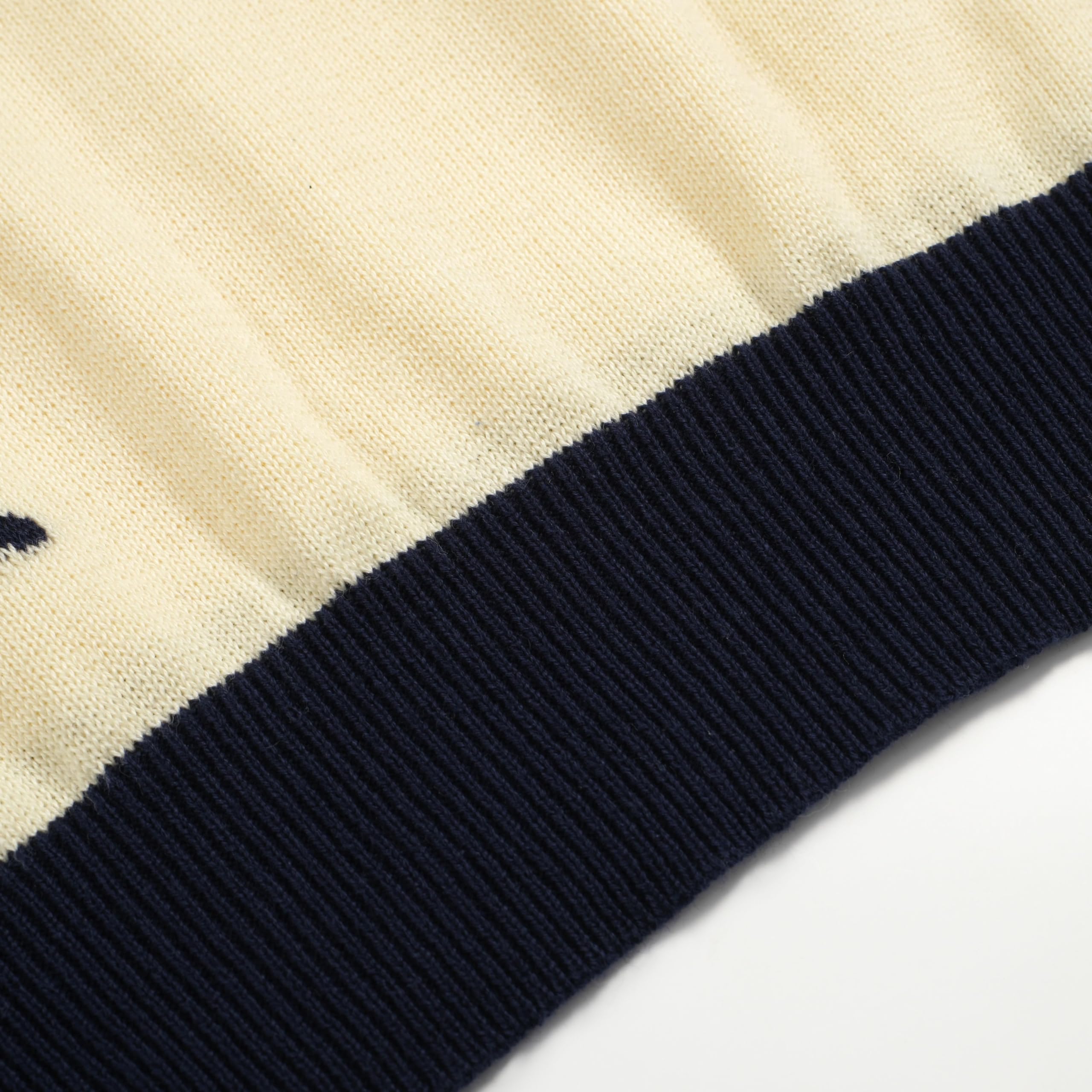 Men's Navy Blue & Apricot Printed Short Sleeve Polo Shirt