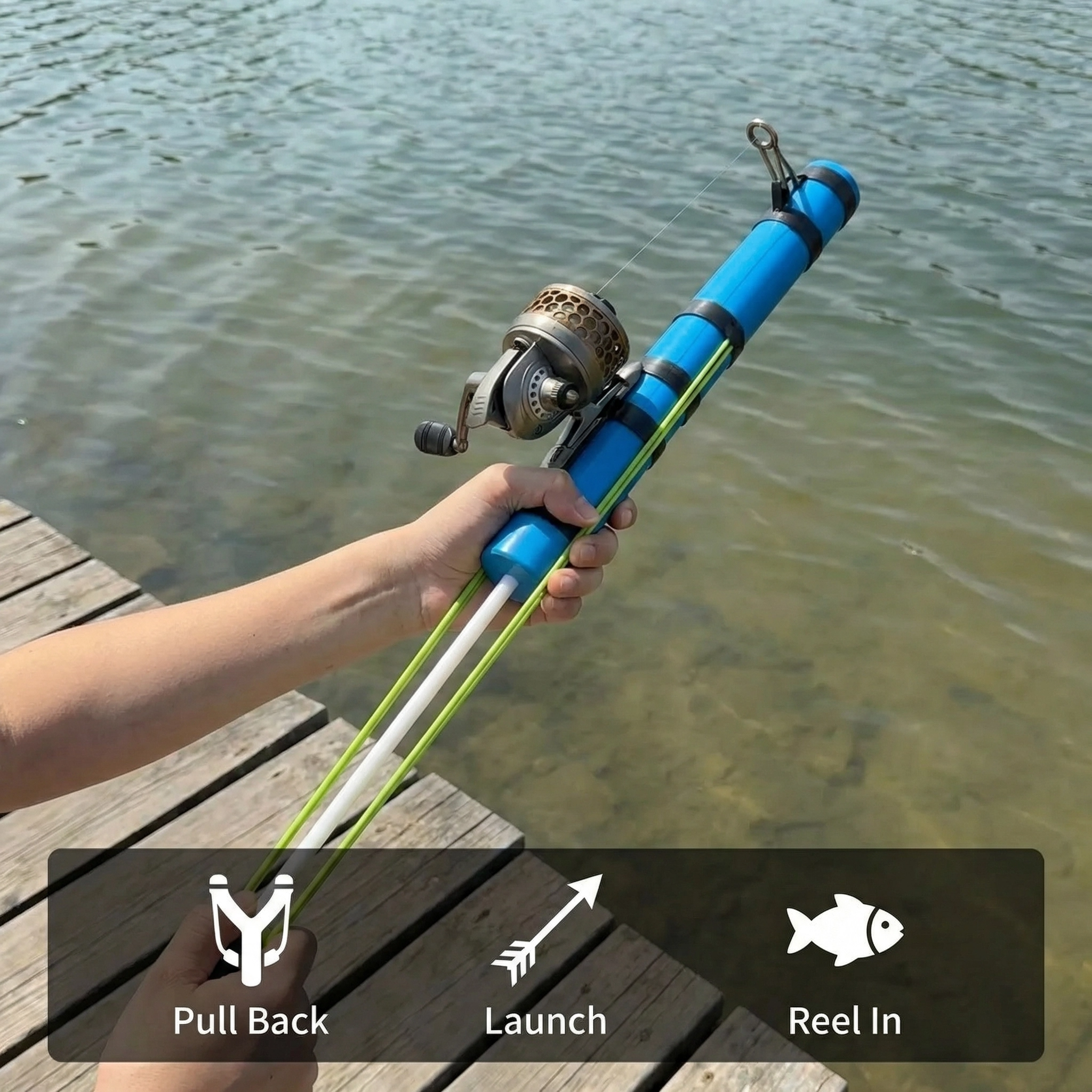 Catapult fishing rod + reel kit