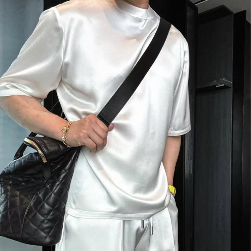 🔥High Quality Men's Mercerized Cotton Casual Solid Color Top and Shorts Two-Piece Set【Loose fit, suitable for all occasions】
