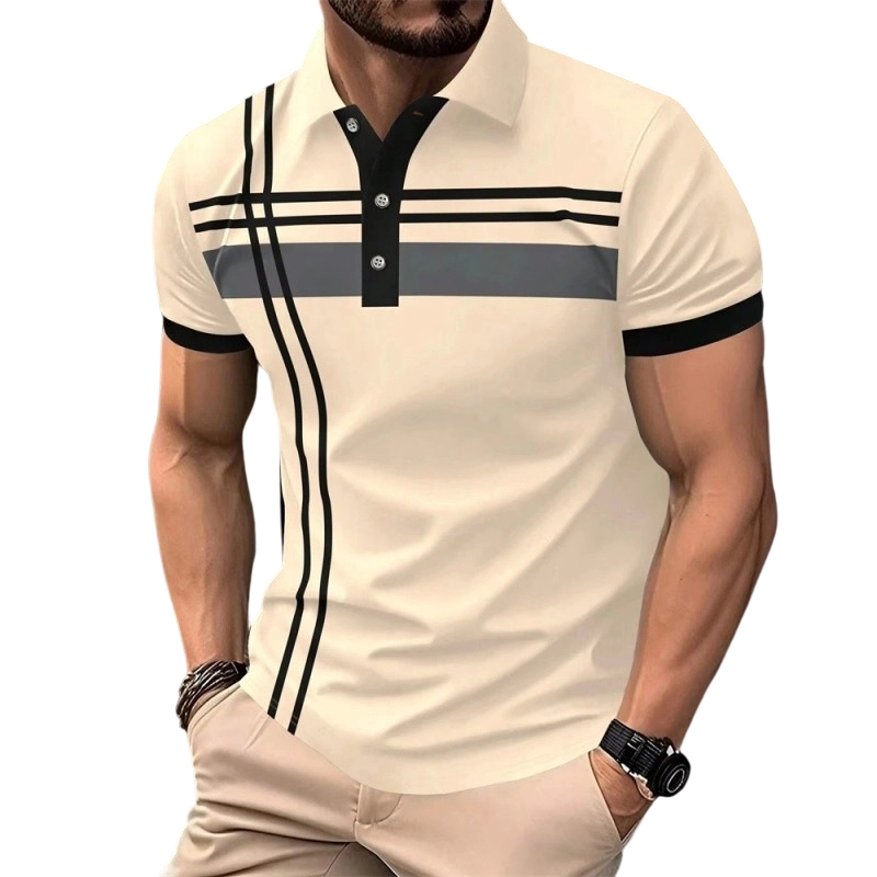 ⏳Time-Limited Special⏰Men's Striped Short Sleeve Collared Top