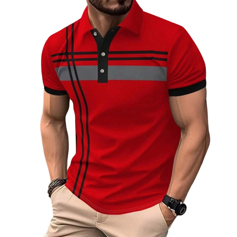 ⏳Time-Limited Special⏰Men's Striped Short Sleeve Collared Top