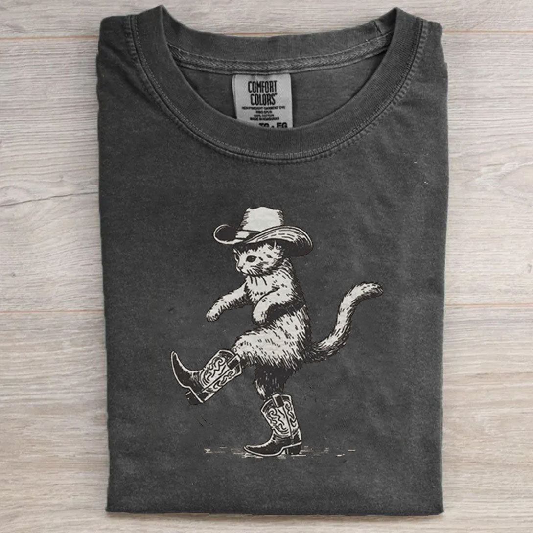 Cowboy Cat Print T-Shirt