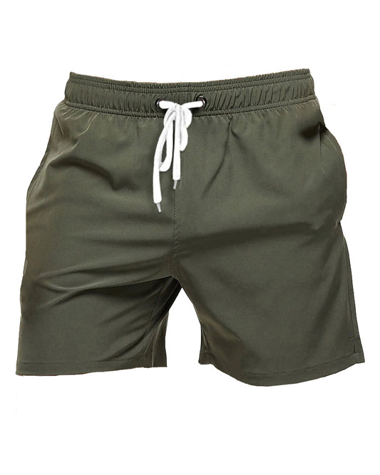 Men's Plus Size Quick-dry Swim Trunks Beach Shorts with Elastic Waist