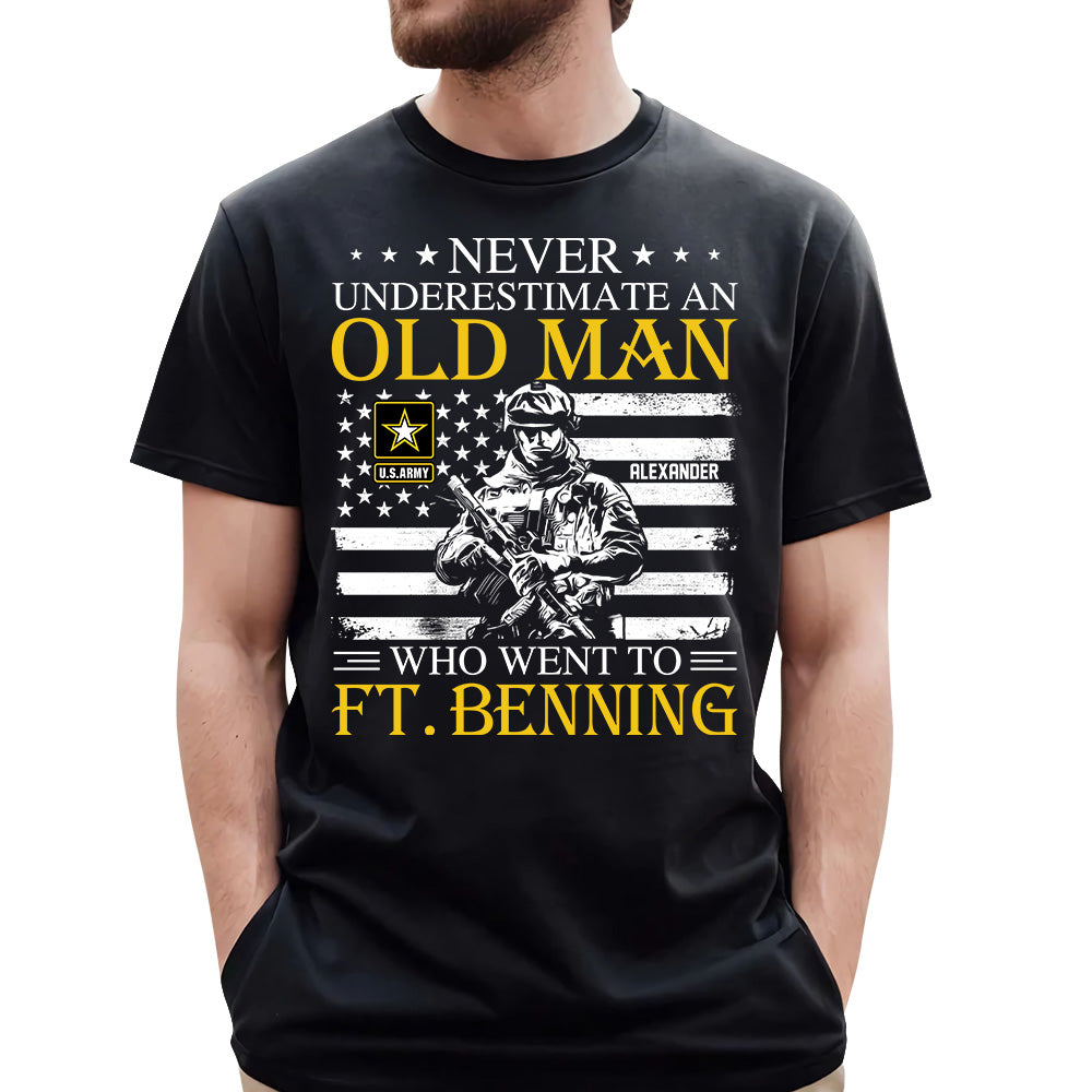 Never Underestimate An Old Man Who Went To Military Training Base Personalized Shirt For Veteran H2511