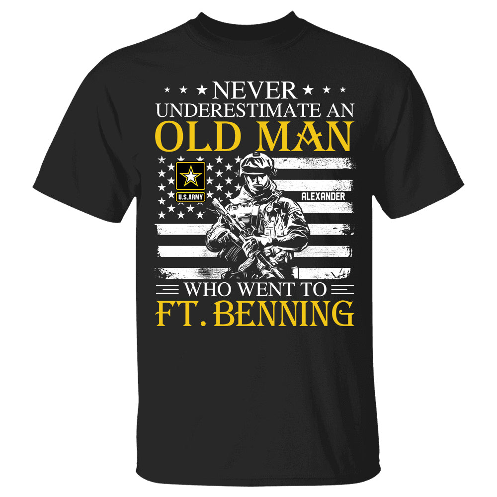 Never Underestimate An Old Man Who Went To Military Training Base Personalized Shirt For Veteran H2511