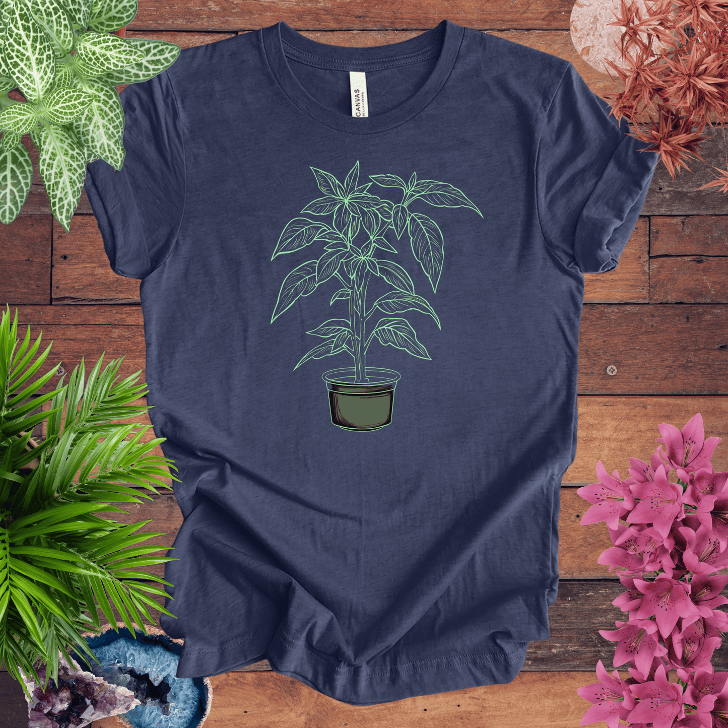 Basil Plant Outline T-Shirt