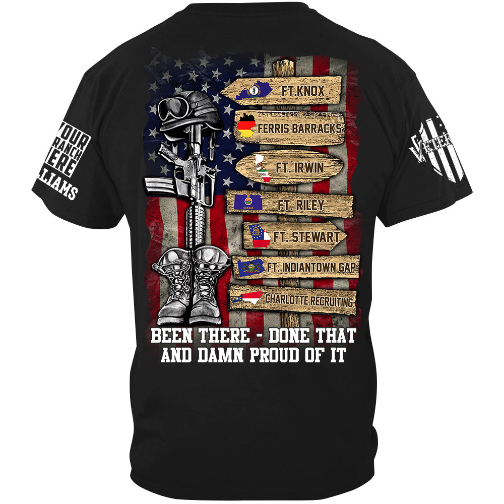 US Military World Tour Custom Branch Rank Location Personalized   Shirt For Veteran H2511