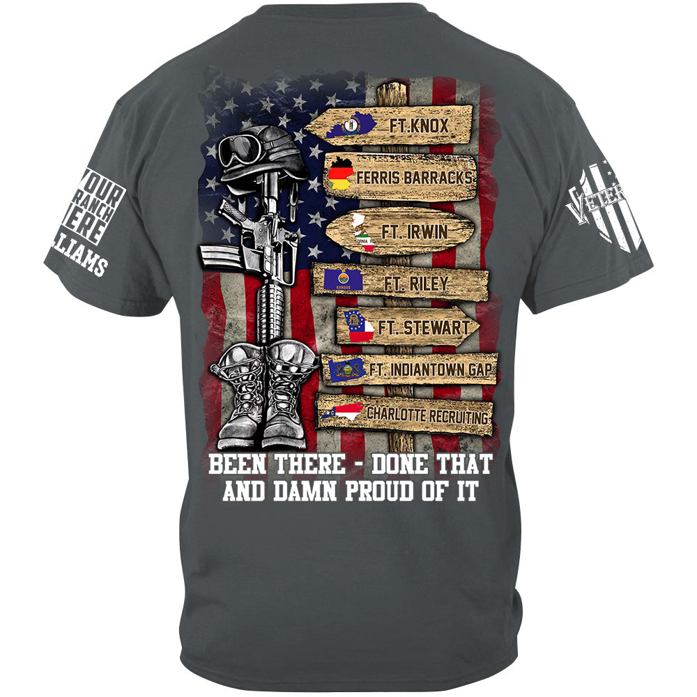 US Military World Tour Custom Branch Rank Location Personalized   Shirt For Veteran H2511