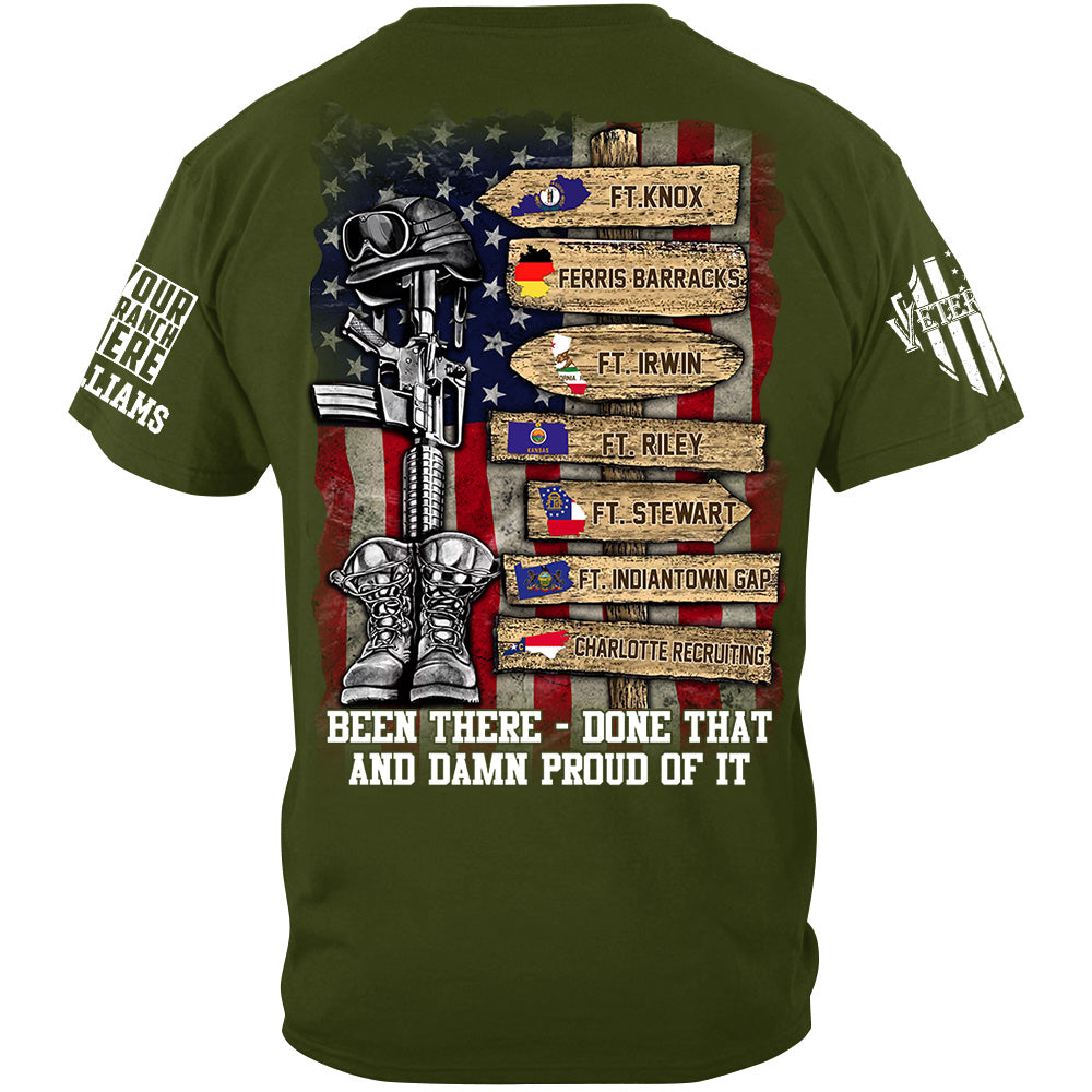 US Military World Tour Custom Branch Rank Location Personalized   Shirt For Veteran H2511