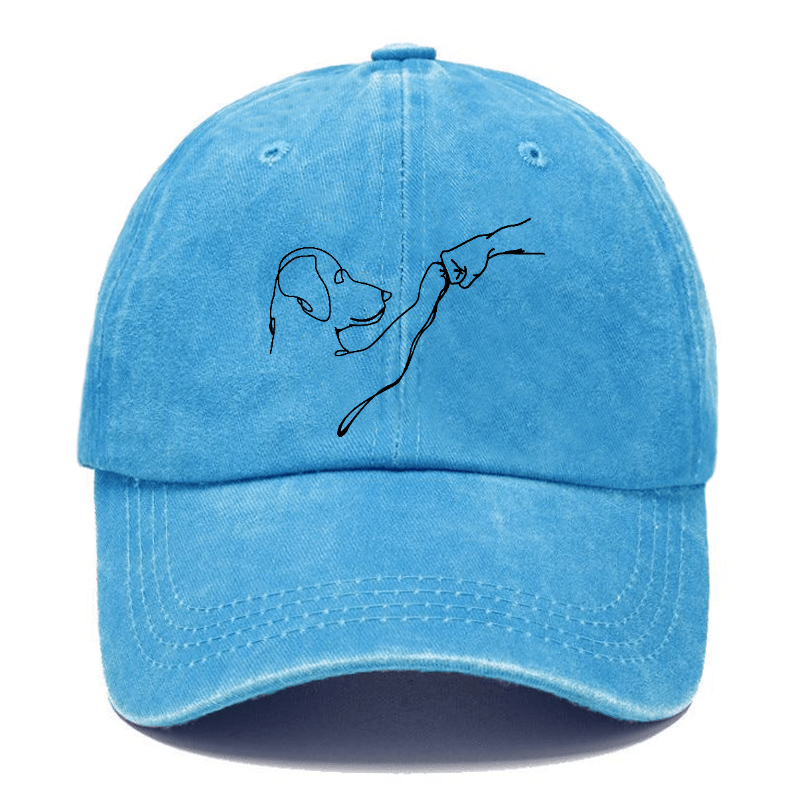 Dog Fist Bump Funny Print Cap (Free Customization)