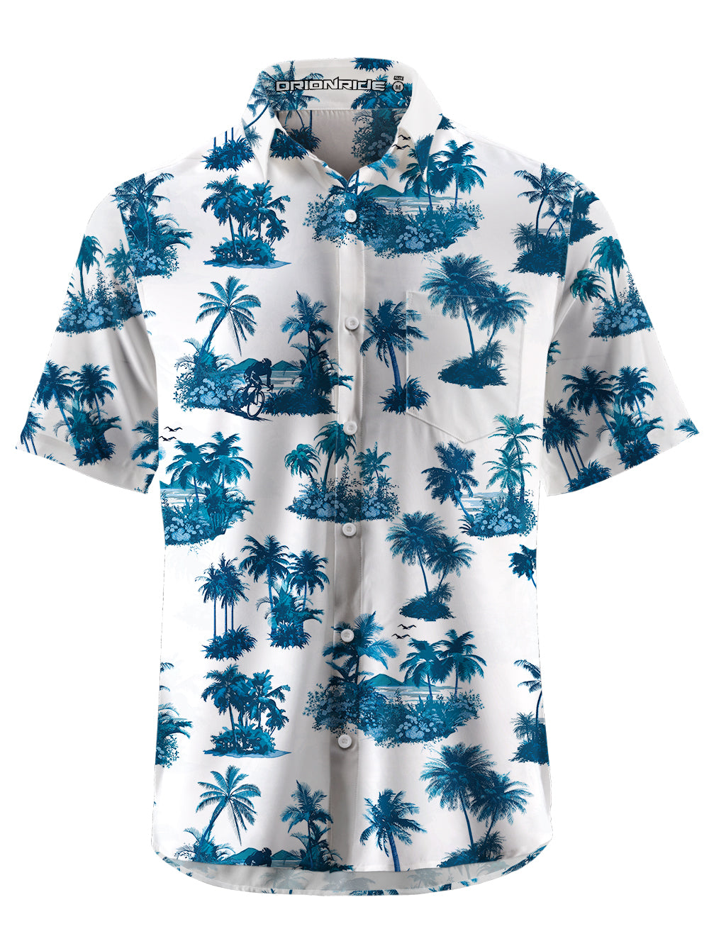 Orionride Short Sleeves Hawaiian Scene Zipper Pockets Ultra Lightweight Gravel Shirt