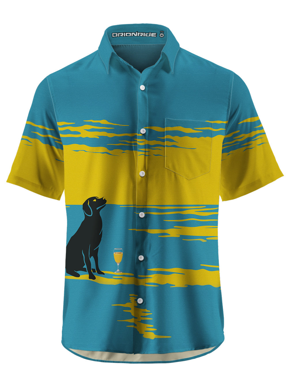 Orionride Short Sleeves Labrador on The Beach Zipper Pockets Ultra Lightweight Gravel Shirt