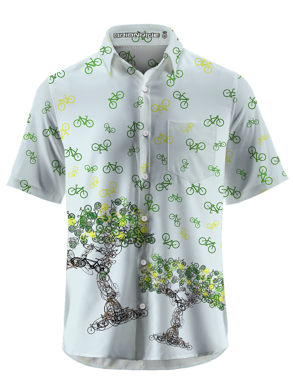 Orionride Short Sleeves Bicycle Tree Art Zipper Pockets Ultra Lightweight Gravel Shirt