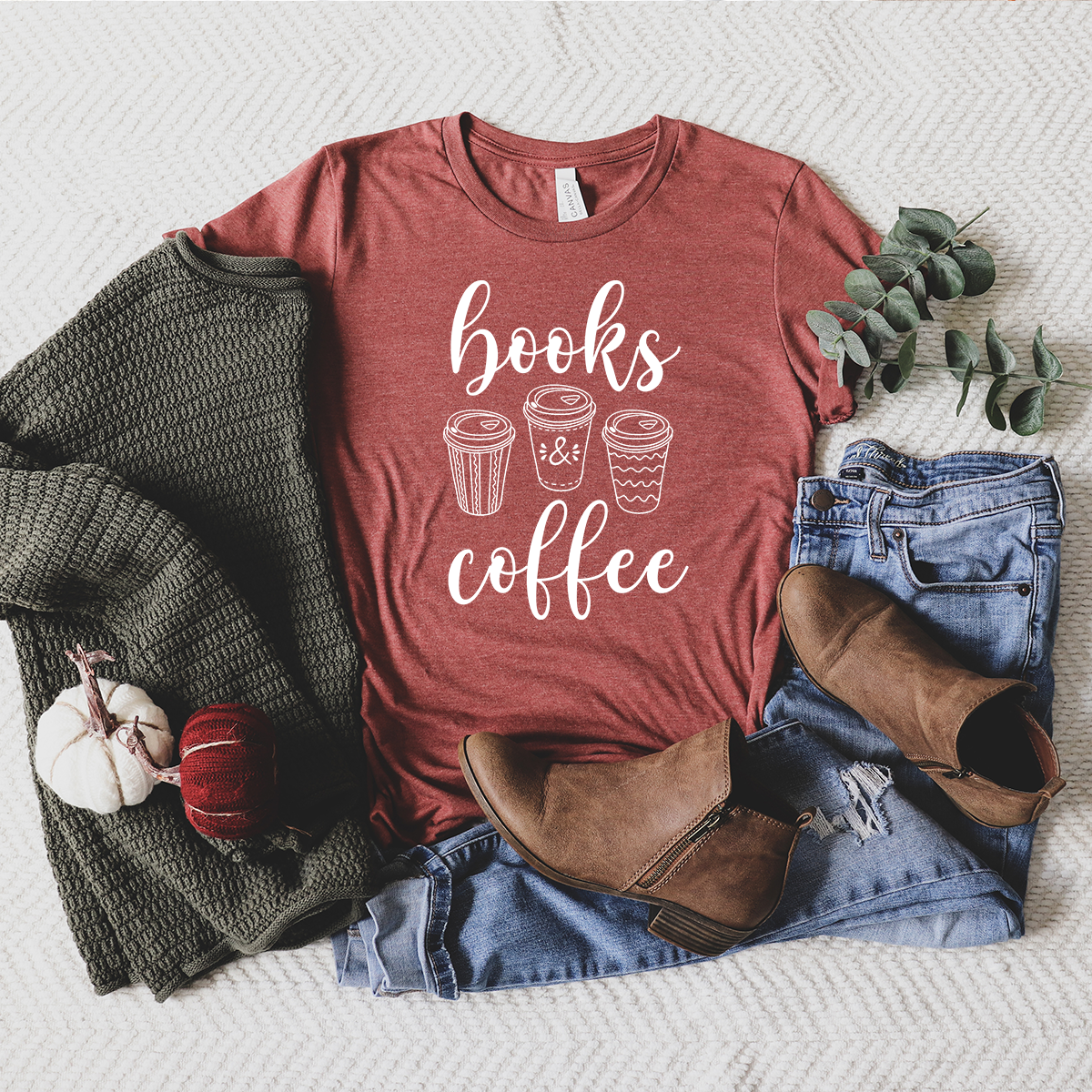 books & coffee unisex tee