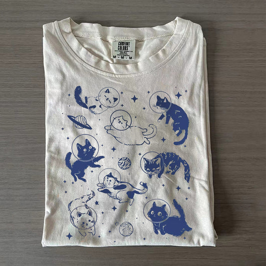 Cats in Space Comfort Colors T-shirt