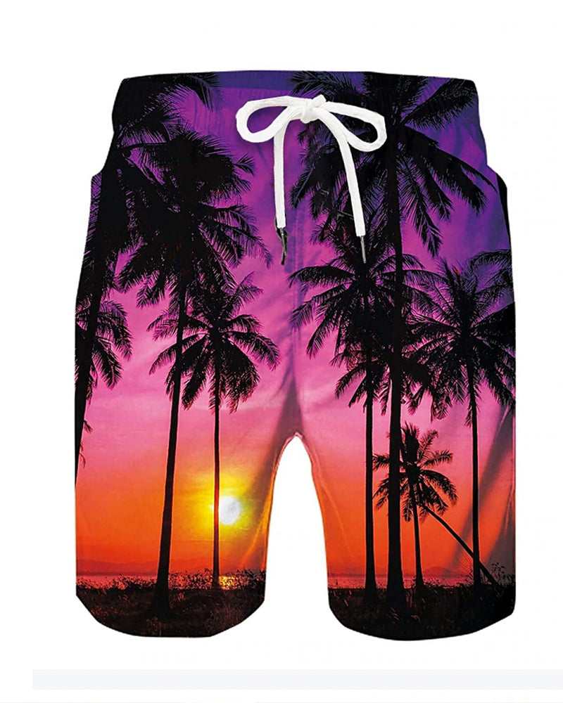 Beach Quick-drying Fabric Purple Swimming Trunks Men's Plus Size