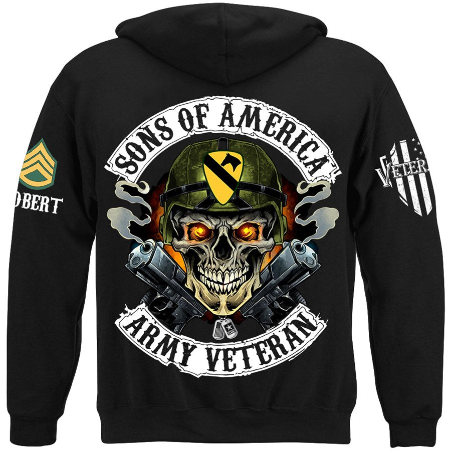 Skull Sons Of America US Army Veteran Custom Shirt For Soldier Veteran H2511 Trna