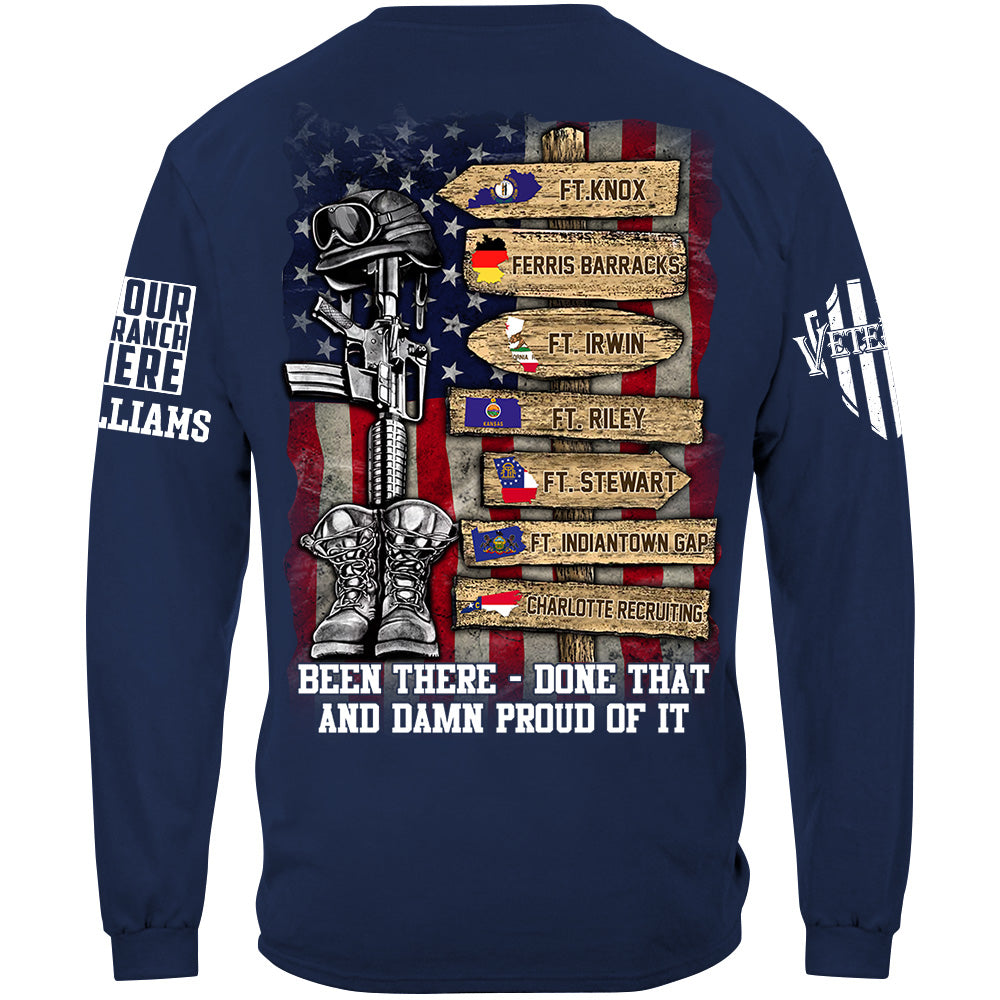 US Military World Tour Custom Branch Rank Location Personalized   Shirt For Veteran H2511