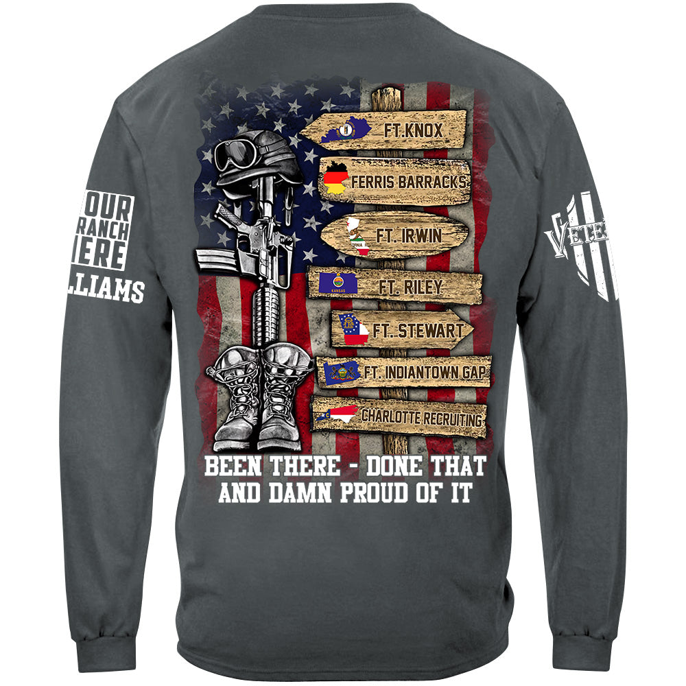 US Military World Tour Custom Branch Rank Location Personalized   Shirt For Veteran H2511