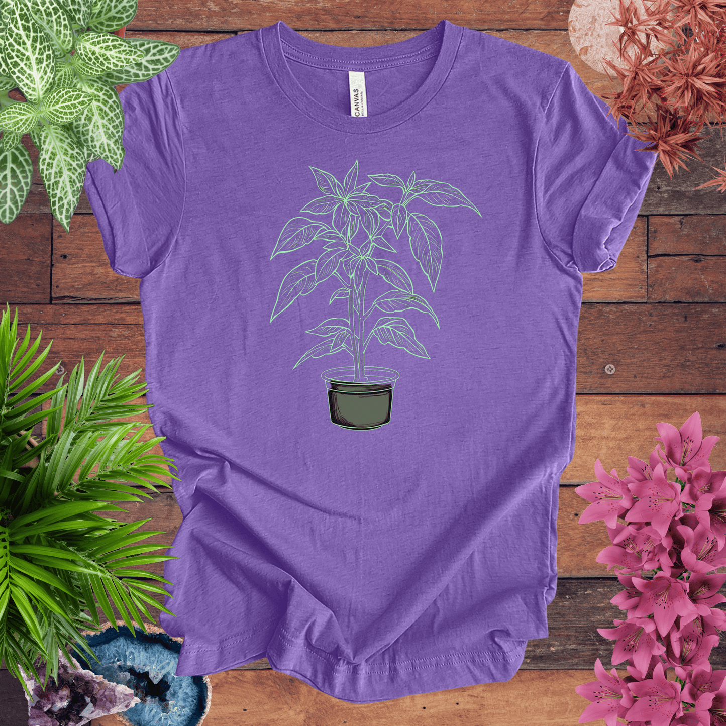 Basil Plant Outline T-Shirt