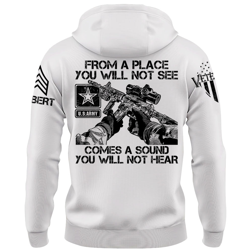 From A Place You Will Not See Comes A Sound You Will Not Hear Sniper Shirt For Veteran H2511 Do99