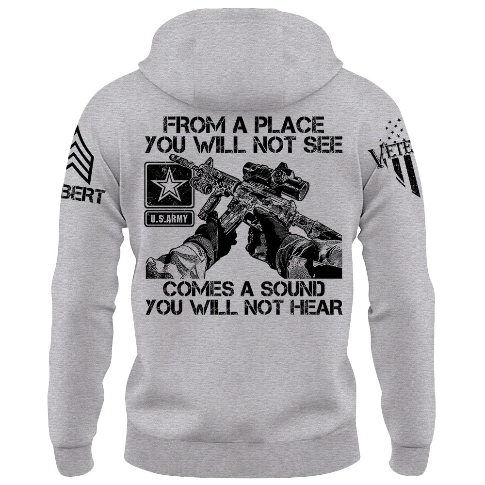 From A Place You Will Not See Comes A Sound You Will Not Hear Sniper Shirt For Veteran H2511 Do99