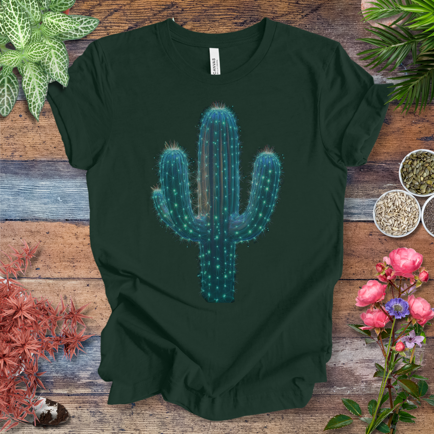 Cosmic Cactus Glow T-Shirt