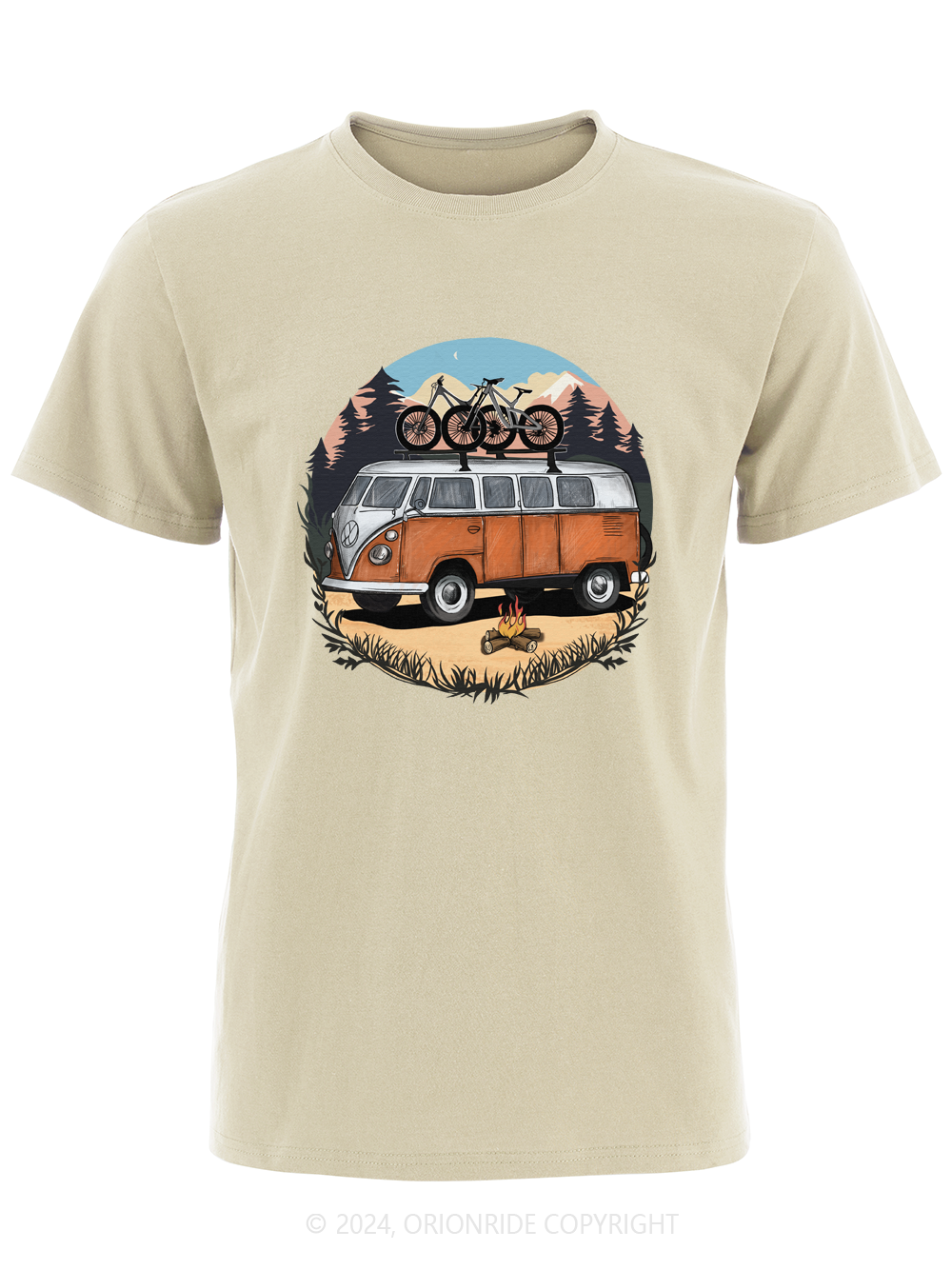 Orionride Short Sleeves Retro Camper Vans Bike T-Shirt