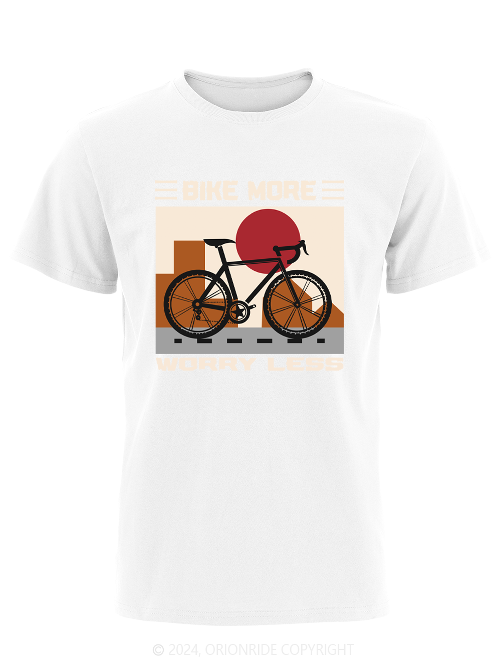 Orionride Short Sleeves Bike More Worry Less Bike T-Shirt