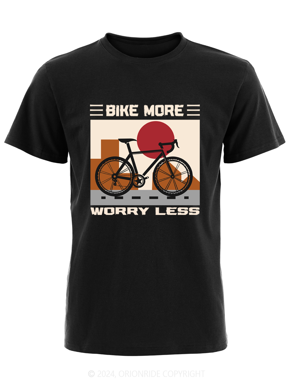 Orionride Short Sleeves Bike More Worry Less Bike T-Shirt