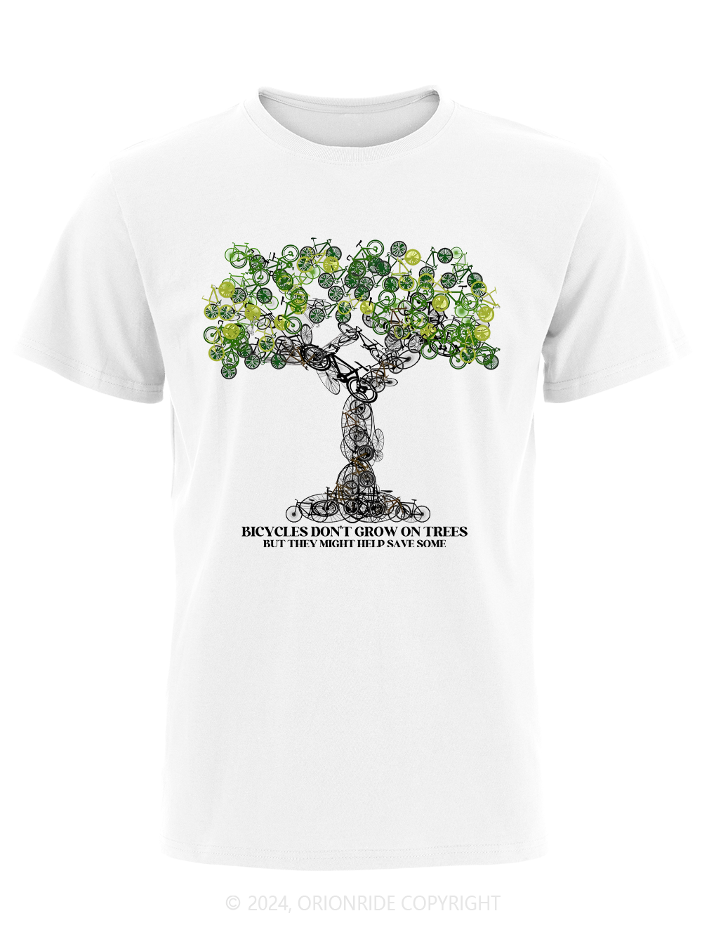 Orionride Short Sleeves Bicycle Tree Art Bike T-Shirt