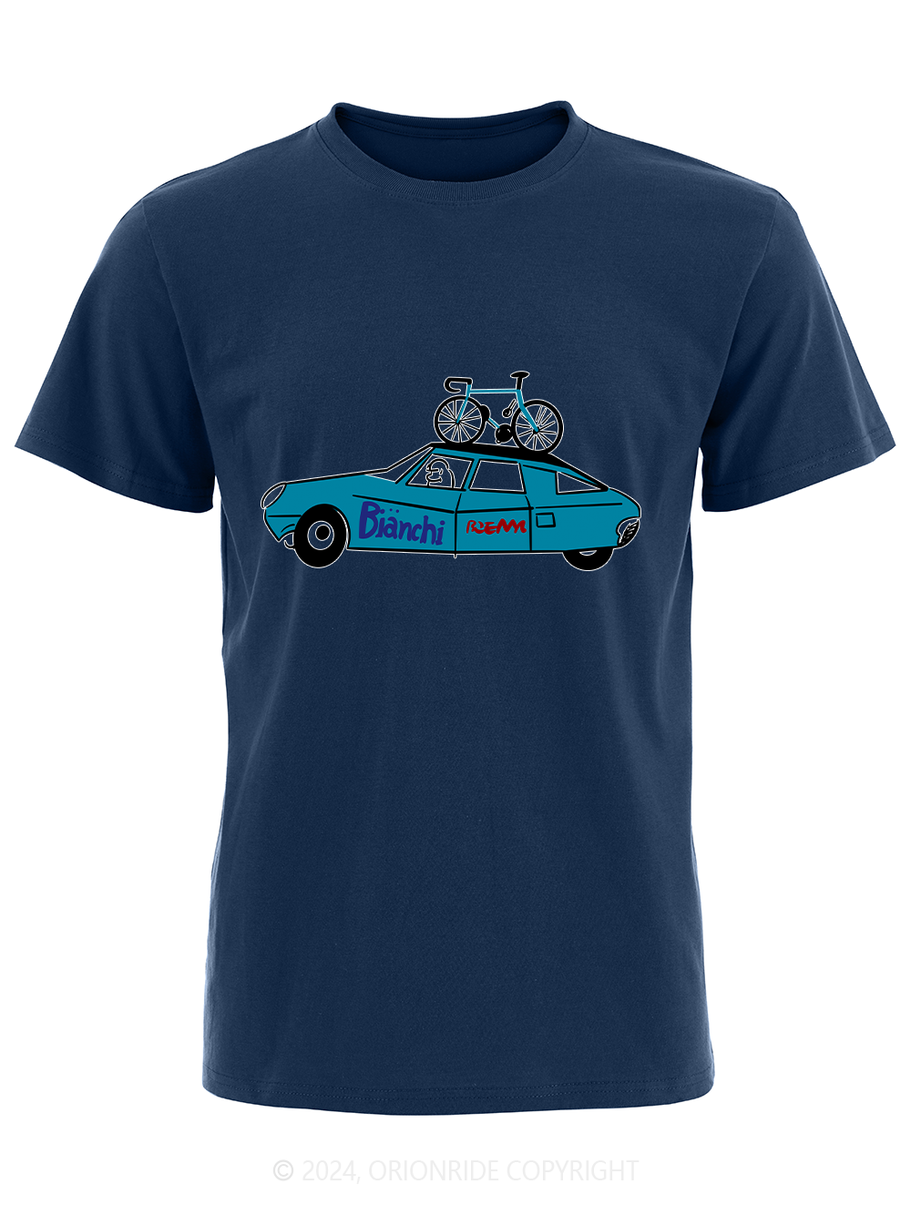 Orionride Short Sleeves Blue Car Bike T-Shirt