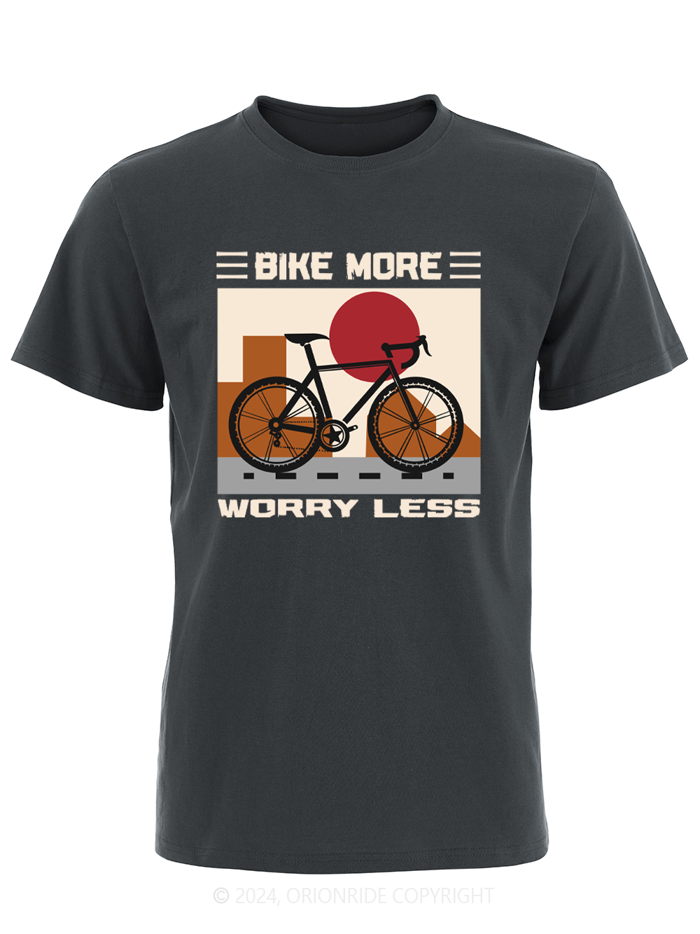 Orionride Short Sleeves Bike More Worry Less Bike T-Shirt