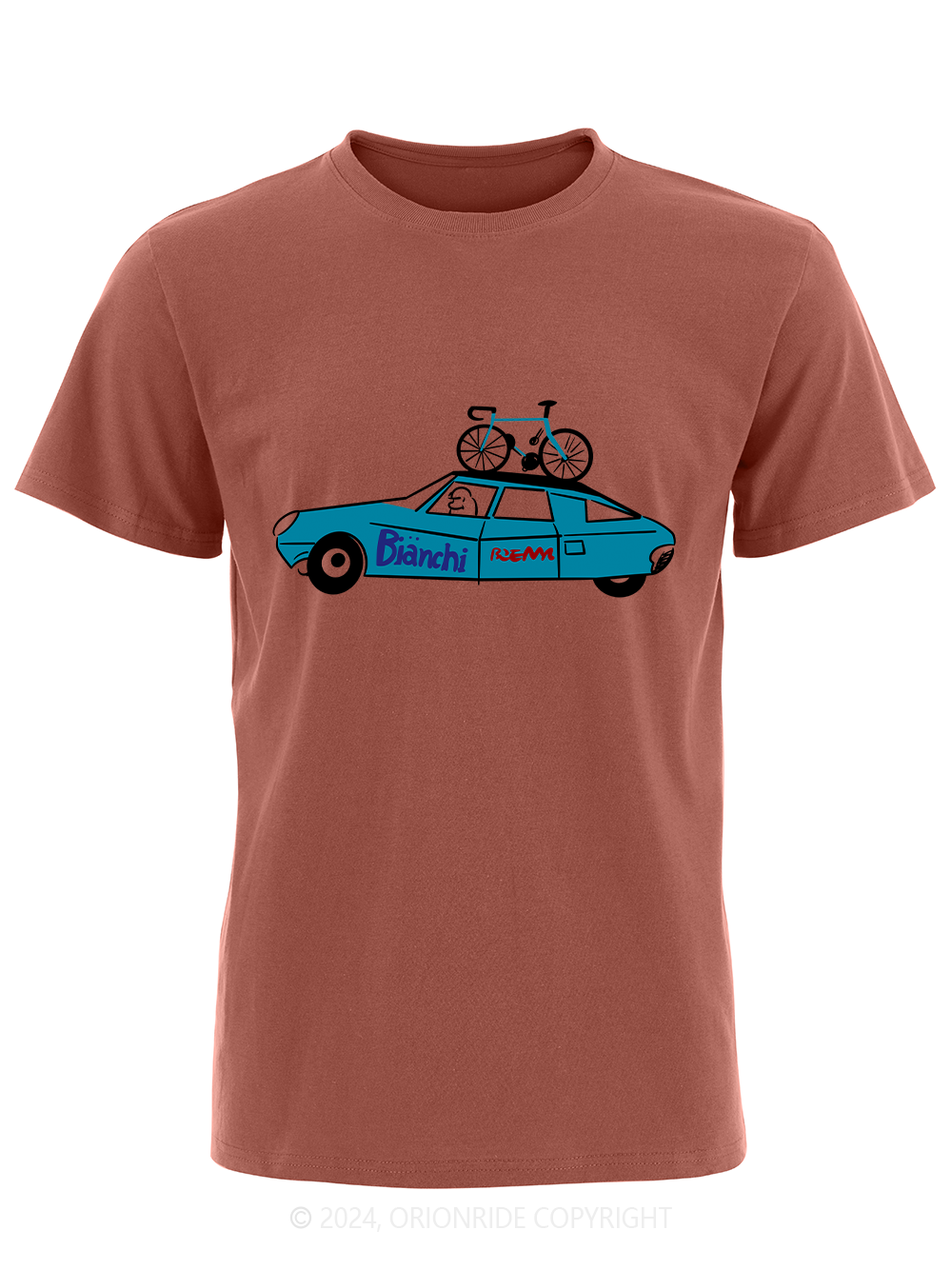 Orionride Short Sleeves Blue Car Bike T-Shirt