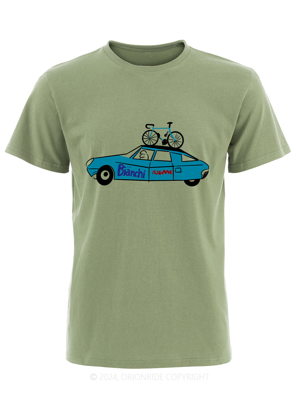 Orionride Short Sleeves Blue Car Bike T-Shirt