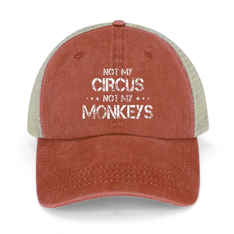 Not My Circus Not My Monkeys Washed Denim Mesh Back Cap