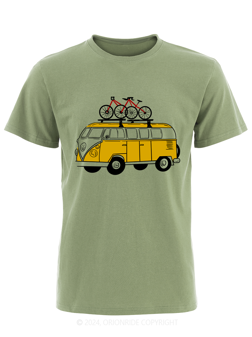 Orionride Short Sleeves Yellow Bus Bike T-Shirt