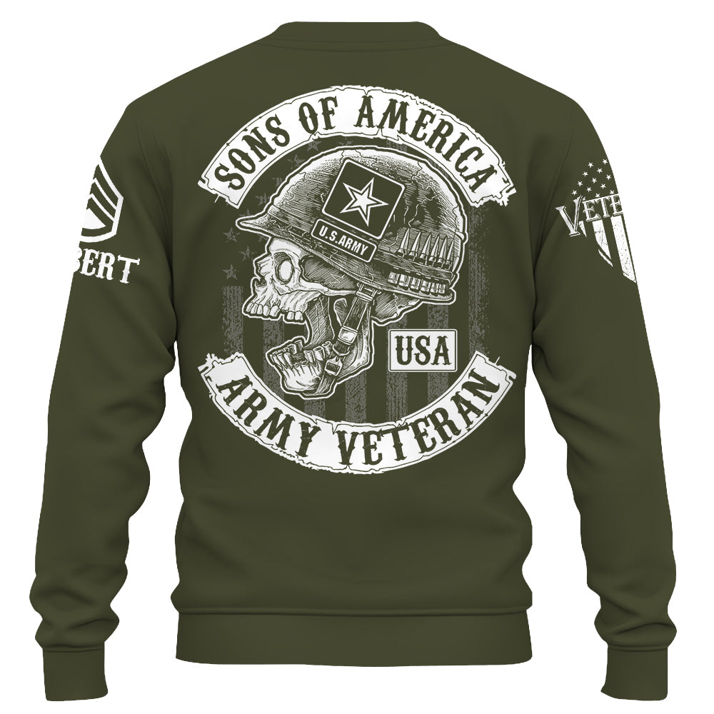 Vintage Skull Sons Of America U.S Veteran Custom Shirt For Veteran H2511 Do99