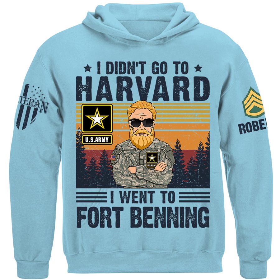 I Didn't Go To Harvard I Went to Military Base Personalized Shirt Gift For US Military Veteran H2511 Trna