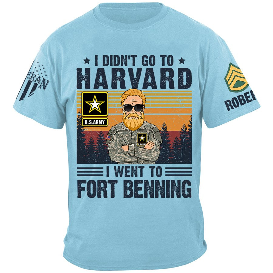 I Didn't Go To Harvard I Went to Military Base Personalized Shirt Gift For US Military Veteran H2511 Trna