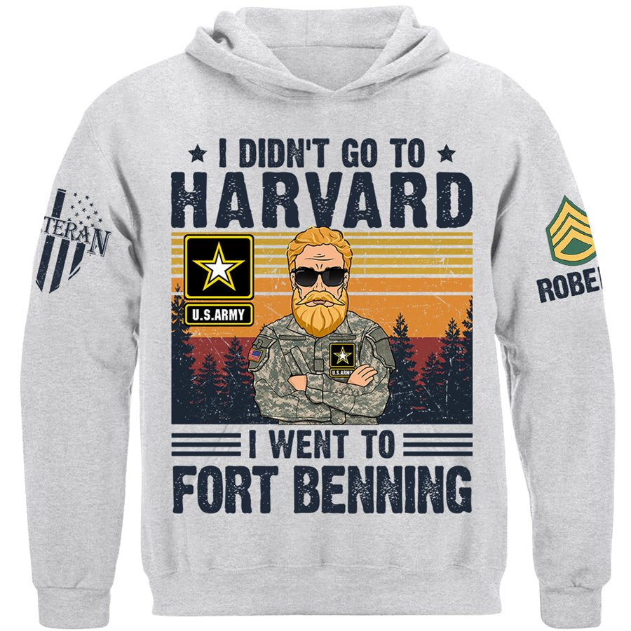 I Didn't Go To Harvard I Went to Military Base Personalized Shirt Gift For US Military Veteran H2511 Trna