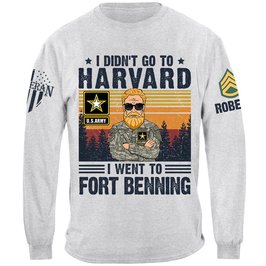 I Didn't Go To Harvard I Went to Military Base Personalized Shirt Gift For US Military Veteran H2511 Trna