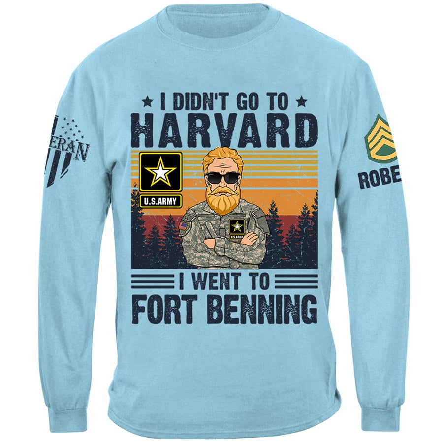 I Didn't Go To Harvard I Went to Military Base Personalized Shirt Gift For US Military Veteran H2511 Trna